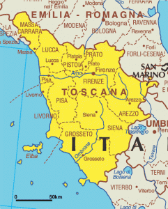 Karte der Toscana